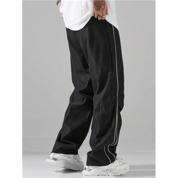 Men's Striped Three - Color Casual Pants with Pockets, Suitable for Sports, - Picture 2 of 8